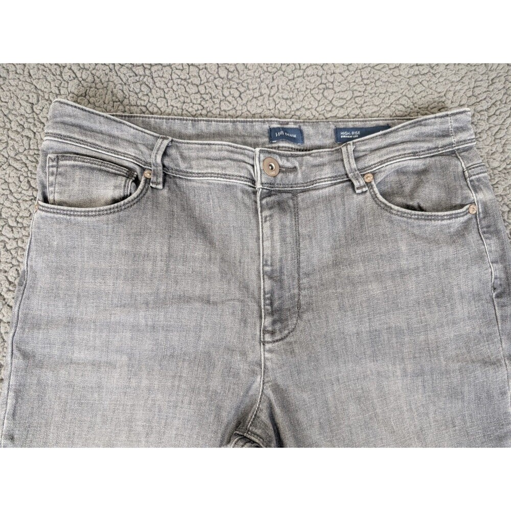 J. Jill Egypt Jeans 12P Denim High Rise Straight Leg Straight Pockets Charcoal - Picture 3 of 11